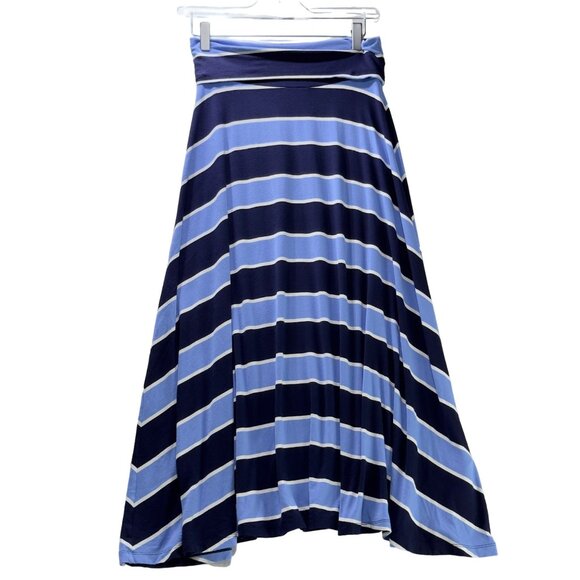 GAP Women's Blue Multicolor Striped Maxi Skirt Stretch Size S Petite - Picture 8 of 16